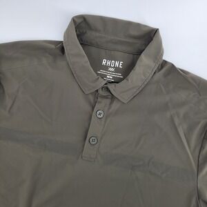 RHONE Tech Polo Men's Medium Short Sleeve Shirt Olive Green Fine Italian Fabric